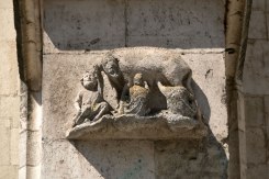 Regensburg - "Judensau" at the facade of the cathedral