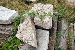 Radekhiv - fragments of Jewish tombstones at the Christian cemetery