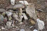 Zolotyi-Potik - tombstone fragments next to the palace